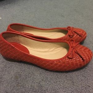 Orange ballet flats